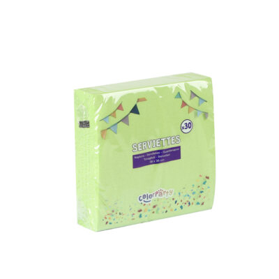Servetėlės popierinės salotinės spalvos 38x38 cm 30 vnt Colorparty 29277