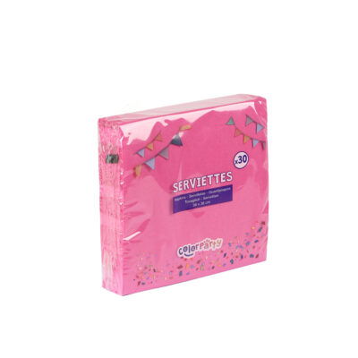 Servetėlės popierinės rožinės spalvos 38x38 cm 30 vnt Colorparty 29273