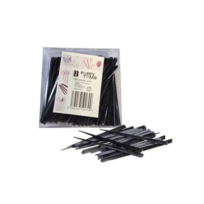 Smeigtukai sumuštiniams plastikiniai 500 vnt 9 cm juodos spalvos 126073