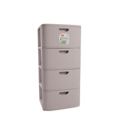 Komoda su 4 stalčiais plastikinė rusva 40x40x80 cm 90101 Italija STEFANPLAST