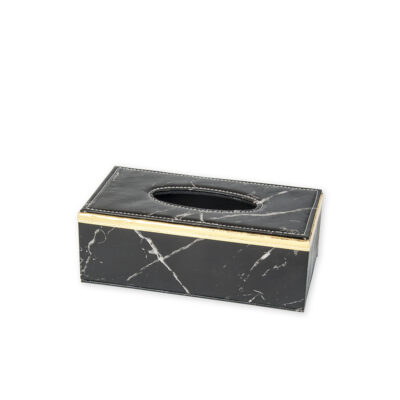 Dėžutė servetėlėms odos imitacija juoda 24x12x8.5 cm