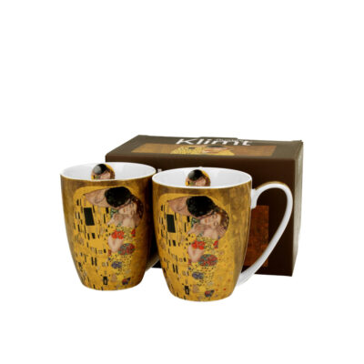 Puodeliai porcelianiniai 2 vnt. 360 ml G.Klimt Bučinys  DUO