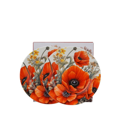 Lėkštės desertinės porcelianinės 2 vnt. D19 cm Aguonos DUO