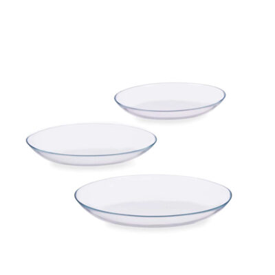 Lėkštės stiklinės ovalios skaidrios3vnt. 21x16cm 25x19cm 29x22cm Pasabahce 52122