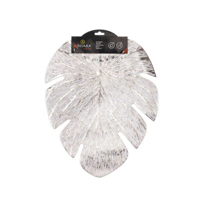 Padėkliukas stalo 36x46 cm Lapas sidabro sp. PVC Kinvara 10373