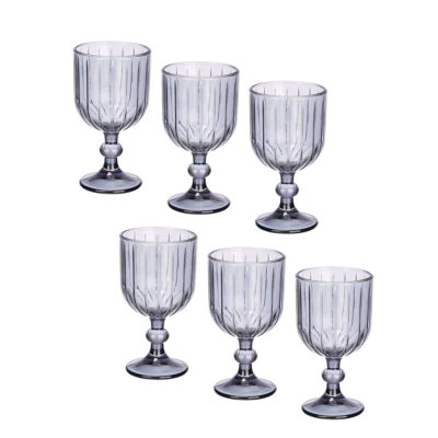 Taurės vynui 380 ml 6 vnt komplekt. pilkos sp. Vivalto 12393