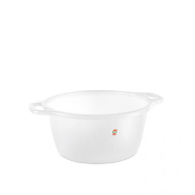 Vonelė plastikinė su rankenėlėmis 17 l D35xH17 cm baltos spalvos 30350 Italija