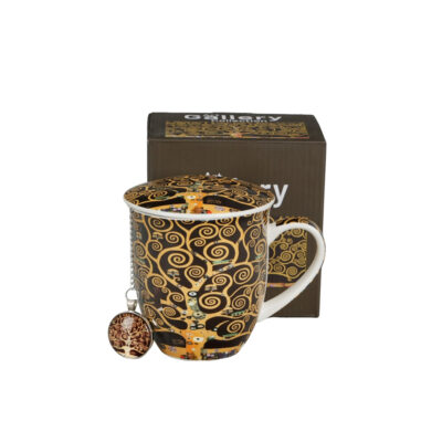 Puodelis porcelianinis su sieteliu G.Klimt Gyvenimo medis 400 ml DUO
