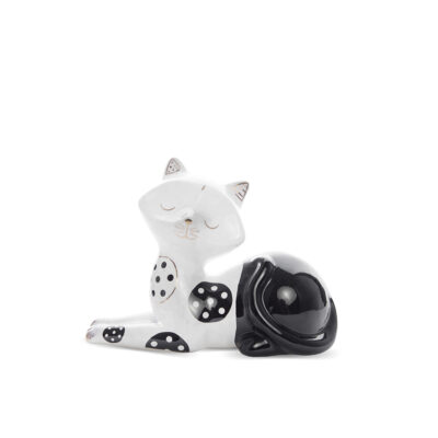 Figūrėlė Katinas juoda/balta sp. keramikinė 10,5x13,5x7 cm 129650