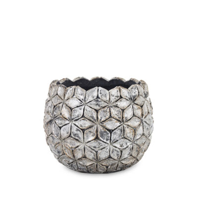 Vazonas keramikinis sidabrinis Vintage 18,5x22x22 cm 161121