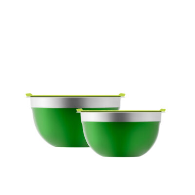 Dubenys su dangčiais 2 vnt D18/20 cm žalios sp. MINESTRONE Ambition 320115