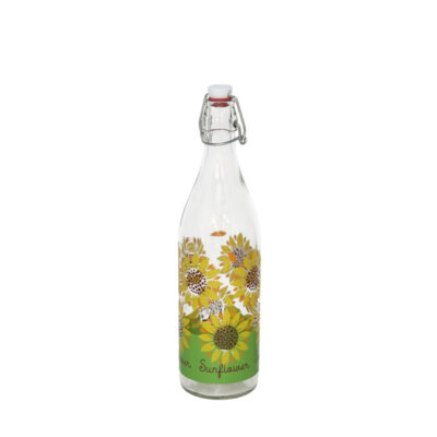 Butelis stiklinis skaidrus 1 l saulėgrąžos 8058487007274
