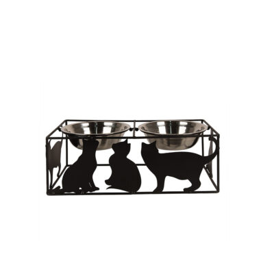Dubenėlis gyvūnams dvigubas metalinis 38x20x14 cm 2x500 ml Clayre