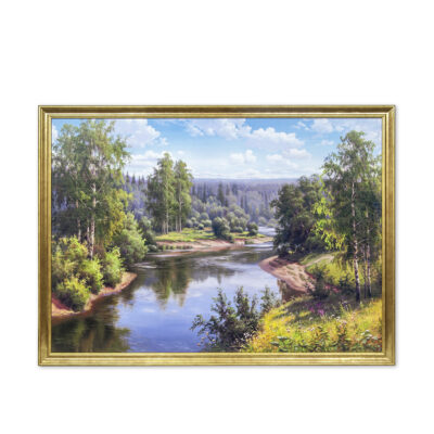 Reprodukcija 1705450 su rėmu 1203300 Miško upė 50*70 SVX