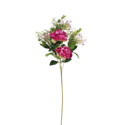 Dekoratyvinė gėlė Bijūnas 87 cm rožinė (fuksijų)  8445393435619