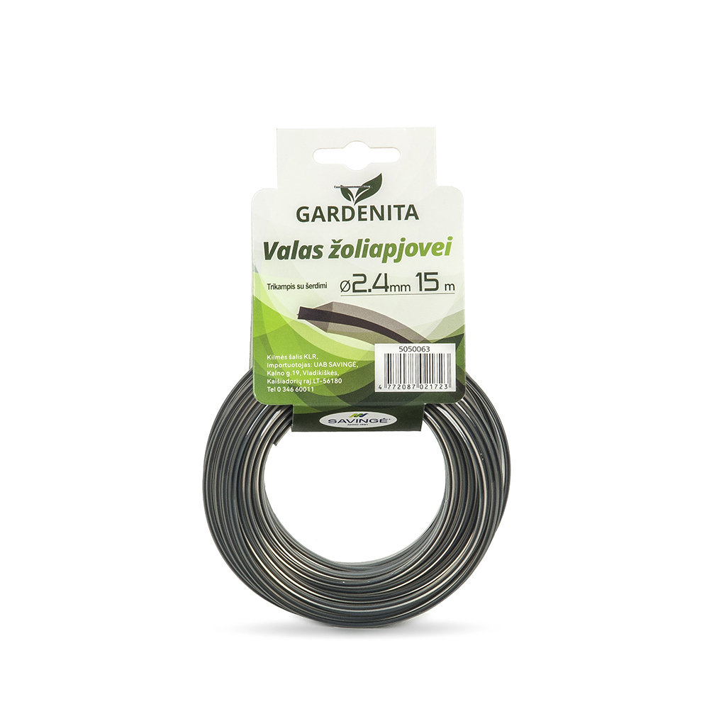 Valas žoliapjovei trikampis su šerdimi 2,4 mm 15 m Gardenita (12)