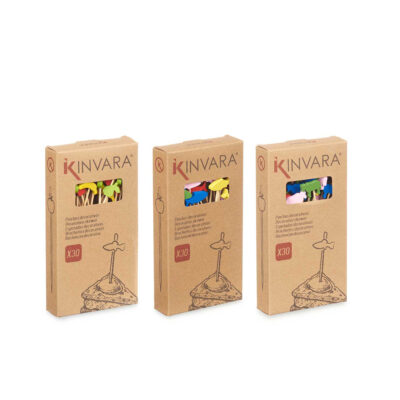 Smeigtukai sumuštiniams mediniai 30 vnt 12,5 cm (mix - spalvoti) Kinvara 47527