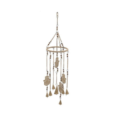 Vėjo varpeliai 15x55 cm džiutas,metalas,stiklas 8445393381459