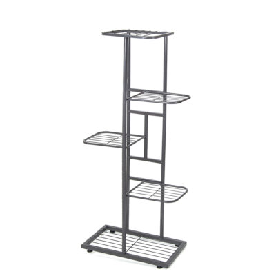 Stovas gėlėms metalinis pilkas 5 aukštų 53x43x83 cm