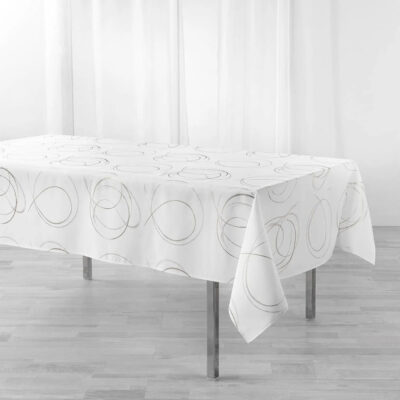 Staltiesė 150x300 cm poliesteris, balta/pilka sp. BULLY douceur d'intérieur