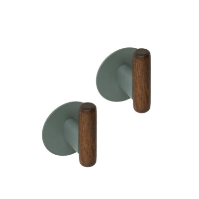 Kabliukai pakabinimui su lipdukais 2 vnt 5x6,5x8 cm metalas/medis 5Five 212767B