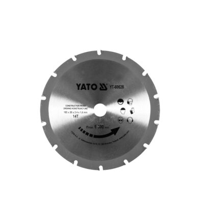 Diskas medienai su vinimis pjauti 185/14T 20 mm YT-60628 YATO