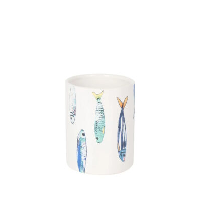 Dėklas stalo/gaminimo įrankiams keramikinis D13xH15,5 cm PEIXE La Mediterranea