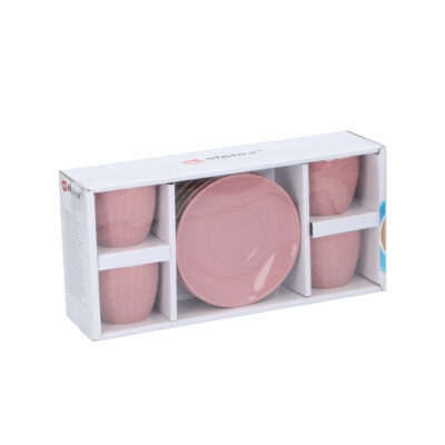 Puodeliai espreso porcelianiniai su lėkštutėmis 90 ml 4 vnt. ALPINA 871125224853