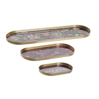 Padėkliukų rinkinys 3 vnt. metaliniai LD-191447 31x11x1 cm