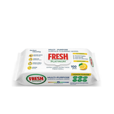 Servetėlės drėgnos paviršių valymui 100 vnt. PLATINUM FRESH