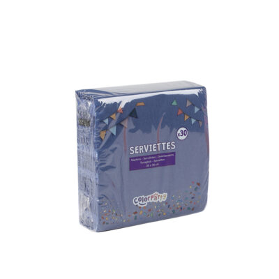 Servetėlės popierinės mėlynos spalvos 38x38 cm 30 vnt Colorparty 29931