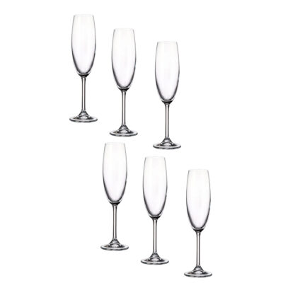 Taurės šampanui 220 ml 6 vnt komplektas Clara BOHEMIA 6344S03222