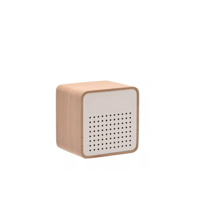 Laikrodis žadintuvas su Bluetooth medinis baltas 8x6x8 cm 9626W Interval Widdop