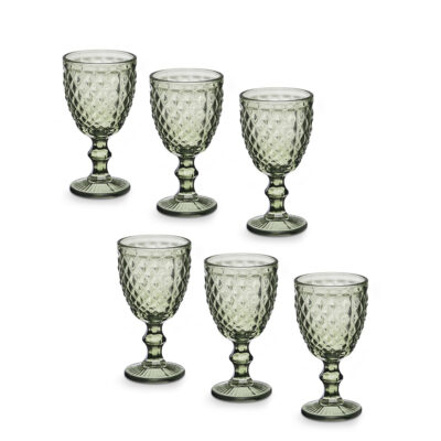 Taurės vynui 260 ml 6 vnt komplektas žalsvos sp. Diamond Vivalto 38014