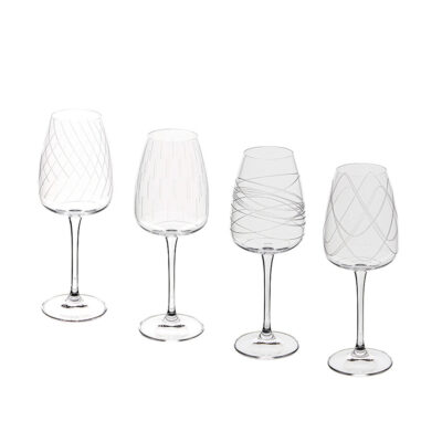 Taurės vynui 440 ml 4 vnt komplektas, krištolinis stiklas Secret de Gourmet