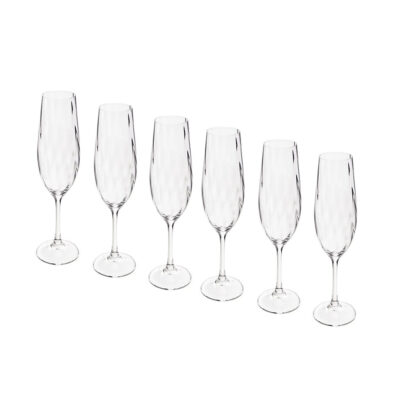 Taurės šampanui 260 ml 6 vnt komplektas, krištolinis stiklas Secret de Gourmet