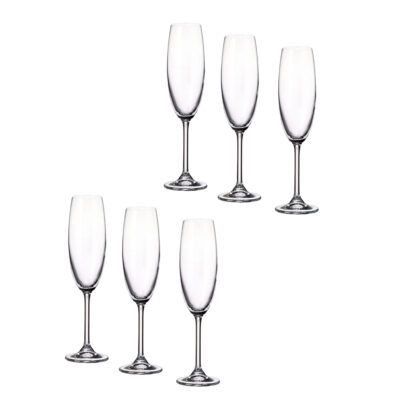 Taurės šampanui 220 ml 6 vnt komplektas Noela Bohemia Santa Clara STA-914S03222