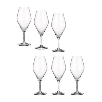 Taurės vynui 510 ml 6 vnt komplektas CRYSTAL BOHEMIA 6341SI9751