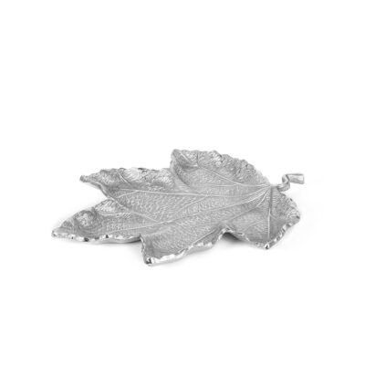 Dekoratyvinė lėkštė metalinė Lapas aukso/sidabro sp. 30 cm DECOSILUET