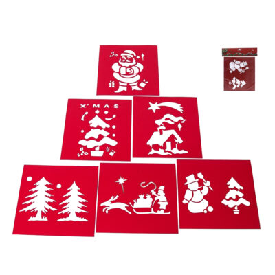 Trafaretai langams kalėdiniai 24x22 cm (mix 6) 8430540797306 kld
