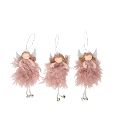 Eglutės papuošalas Angelas rožinis 17 cm (mix 3) 8445393076058 kld