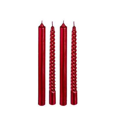 Žvakės 4 vnt 25 cm D2,1 cm raudona spalva Atmosphera 129849RG KLD