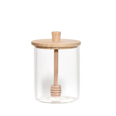 Stiklinis indelis medui su šaukšteliu D8,5xH13 cm 400 ml 5Five 203008