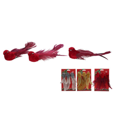 Dekoracija prisegami Paukšteliai 3 vnt 16x3.5x4 cm (mix3) 8445393454917 KLD