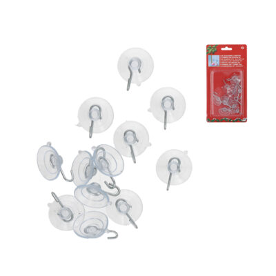 Kabliukai su prisiurbimu girliandom kabinti 3 cm 12 vnt. 8445393497419 kld