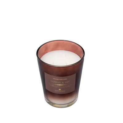 Žvakė stikliniame indelyje medvilnės ir lino kv. 855 g D13xH16 cm Atmosphera
